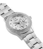 Buy Shop Guess Bedazzle Diamonds Silver Dial Silver Steel Strap Watch For Women - W1097L1 USA Online