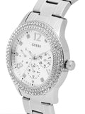 Buy Shop Guess Bedazzle Diamonds Silver Dial Silver Steel Strap Watch For Women - W1097L1 USA Online