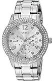 Buy Shop Guess Bedazzle Diamonds Silver Dial Silver Steel Strap Watch For Women - W1097L1 USA Online