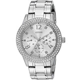 Buy Shop Guess Bedazzle Diamonds Silver Dial Silver Steel Strap Watch For Women - W1097L1 USA Online