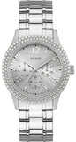 Buy Shop Guess Bedazzle Diamonds Silver Dial Silver Steel Strap Watch For Women - W1097L1 USA Online