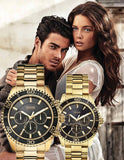 Buy Shop Guess BFF Multifunction Black Dial Gold Steel Strap Watch for Women - W0231L3 USA Online