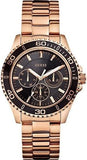 Buy Shop Guess BFF Multifunction Black Dial Rose Gold Steel Strap Watch for Women - W0231L7 USA Online