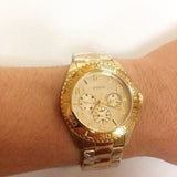 Buy Shop Guess BFF Multifunction Gold Dial Gold Steel Strap Watch for Men - W0231L2 USA Online