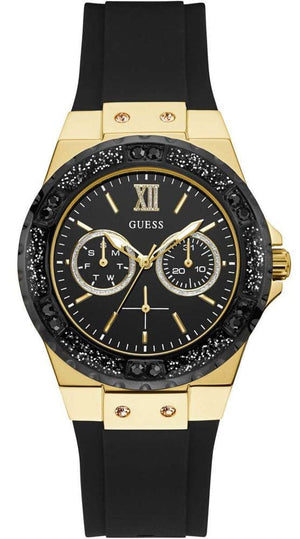 Buy Shop Guess Black Dial Black Rubber Strap Watch For Women - W1053L7 USA Online
