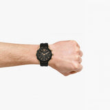 Buy Shop Guess Caliber Chronograph Black Dial Black Rubber Strap Watch for Men - W0864G2 USA Online