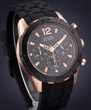 Buy Shop Guess Caliber Chronograph Black Dial Black Rubber Strap Watch for Men - W0864G2 USA Online