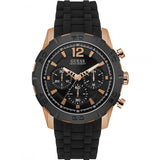Buy Shop Guess Caliber Chronograph Black Dial Black Rubber Strap Watch for Men - W0864G2 USA Online