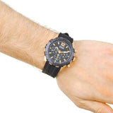 Buy Shop Guess Caliber Chronograph Black Dial Black Rubber Strap Watch for Men - W0864G2 USA Online