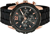 Buy Shop Guess Caliber Chronograph Black Dial Black Rubber Strap Watch for Men - W0864G2 USA Online