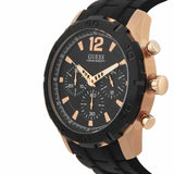 Buy Shop Guess Caliber Chronograph Black Dial Black Rubber Strap Watch for Men - W0864G2 USA Online