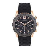 Buy Shop Guess Caliber Chronograph Black Dial Black Rubber Strap Watch for Men - W0864G2 USA Online