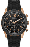 Buy Shop Guess Caliber Chronograph Black Dial Black Rubber Strap Watch for Men - W0864G2 USA Online