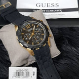 Buy Shop Guess Caliber Chronograph Black Dial Black Rubber Strap Watch for Men - W0864G3 USA Online