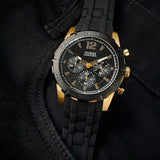 Buy Shop Guess Caliber Chronograph Black Dial Black Rubber Strap Watch for Men - W0864G3 USA Online