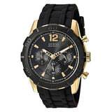 Buy Shop Guess Caliber Chronograph Black Dial Black Rubber Strap Watch for Men - W0864G3 USA Online