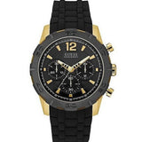 Buy Shop Guess Caliber Chronograph Black Dial Black Rubber Strap Watch for Men - W0864G3 USA Online
