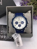 Buy Shop Guess Caliber Chronograph White Dial Blue Rubber Strap Watch for Men - W0864G6 USA Online