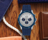 Buy Shop Guess Caliber Chronograph White Dial Blue Rubber Strap Watch for Men - W0864G6 USA Online