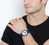 Buy Shop Guess Caliber Chronograph White Dial Blue Rubber Strap Watch for Men - W0864G6 USA Online