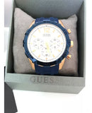 Buy Shop Guess Caliber Chronograph White Dial Blue Silicone Strap Watch for Men - W0864G5 USA Online