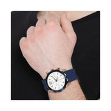 Buy Shop Guess Caliber Chronograph White Dial Blue Silicone Strap Watch for Men - W0864G5 USA Online