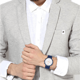 Buy Shop Guess Caliber Chronograph White Dial Blue Silicone Strap Watch for Men - W0864G5 USA Online