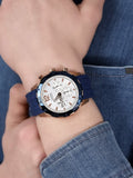 Buy Shop Guess Caliber Chronograph White Dial Blue Silicone Strap Watch for Men - W0864G5 USA Online
