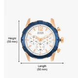 Buy Shop Guess Caliber Chronograph White Dial Blue Silicone Strap Watch for Men - W0864G5 USA Online