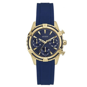 Buy Shop Guess Catalina Blue Gold Tone Blue Silicone Strap Watch For Women - W0562L2 USA Online