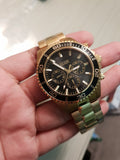 Buy Shop Guess Chaser Chronograph Black Dial Gold Steel Strap Watch for Men - W0170G2 USA Online