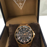 Buy Shop Guess Chaser Chronograph Black Dial Gold Steel Strap Watch for Men - W0170G2 USA Online