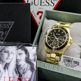 Buy Shop Guess Chaser Chronograph Black Dial Gold Steel Strap Watch for Men - W0170G2 USA Online