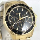 Buy Shop Guess Chaser Chronograph Black Dial Gold Steel Strap Watch for Men - W0170G2 USA Online