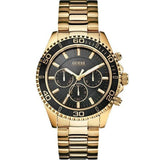 Buy Shop Guess Chaser Chronograph Black Dial Gold Steel Strap Watch for Men - W0170G2 USA Online