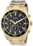 Buy Shop Guess Chaser Chronograph Black Dial Gold Steel Strap Watch for Men - W0170G2 USA Online