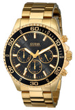 Buy Shop Guess Chaser Chronograph Black Dial Gold Steel Strap Watch for Men - W0170G2 USA Online