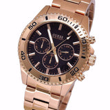 Buy Shop Guess Chaser Chronograph Black Dial Rose Gold Steel Strap Watch for Men - W0170G3 USA Online