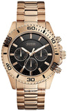 Buy Shop Guess Chaser Chronograph Black Dial Rose Gold Steel Strap Watch for Men - W0170G3 USA Online