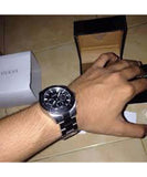 Buy Shop Guess Chaser Chronograph Black Dial Silver Steel Strap Watch for Men - W0170G1 USA Online