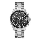 Buy Shop Guess Chaser Chronograph Black Dial Silver Steel Strap Watch for Men - W0170G1 USA Online