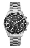 Buy Shop Guess Chaser Chronograph Black Dial Silver Steel Strap Watch for Men - W0170G1 USA Online