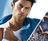 Buy Shop Guess Chaser Multifunction Blue Dial Gold Steel Strap Watch for Men - W0172G5 USA Online