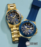 Buy Shop Guess Chaser Multifunction Blue Dial Gold Steel Strap Watch for Men - W0172G5 USA Online