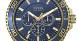 Buy Shop Guess Chaser Multifunction Blue Dial Gold Steel Strap Watch for Men - W0172G5 USA Online