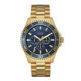 Buy Shop Guess Chaser Multifunction Blue Dial Gold Steel Strap Watch for Men - W0172G5 USA Online