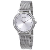 Guess Chelsea Mother of Pearl White Dial Silver Mesh Strap Watch For Women - W0647L1