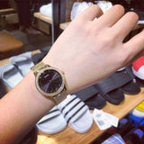 Buy Shop Guess Chelsea Crystals Black Dial Gold Mesh Bracelet Watch For Women - W0647L8 USA Online