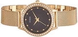Buy Shop Guess Chelsea Crystals Black Dial Gold Mesh Bracelet Watch For Women - W0647L8 USA Online