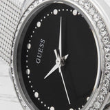 Buy Shop Guess Chelsea Crystals Black Dial Silver Mesh Bracelet Watch For Women - W0647L5 USA Online